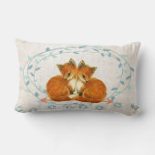 Geboorte Stats Twin Baby Boys Bos Creatures Fox Kussen (Achterkant)