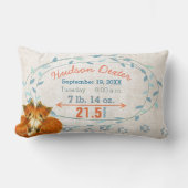 Geboorte Stats Twin Baby Boys Bos Creatures Fox Kussen (Voorkant)