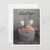 Geboorte van baby-fotoscript aankondigingskaart (Voorkant / Achterkant)
