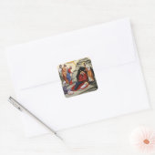 Geboorte van Christ Orthodox Christelijk Icoon Vierkante Sticker (Envelop)