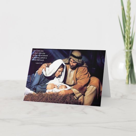 Geboorte van Christus/2:11 Luke Feestdagen Kaart (Voorkant)