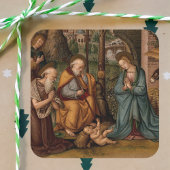 Geboorte van Christus Christelijke Kerst Vierkante Sticker