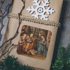 Geboorte van Christus Christelijke Kerst Vierkante Sticker