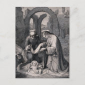 Geboorte van Christus Christelijke kerststal Feestdagenkaart (Voorkant)
