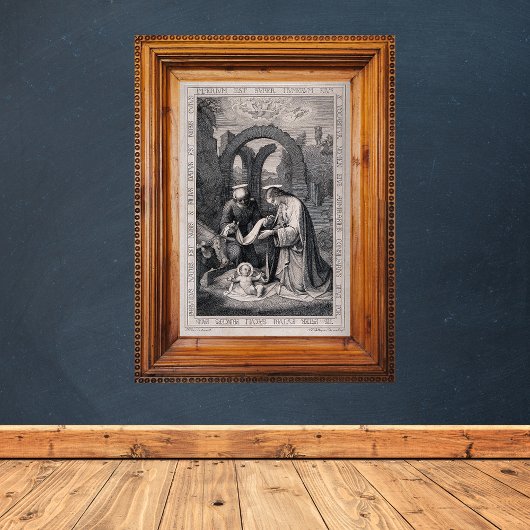 Geboorte van Christus Christelijke kerststal Poster