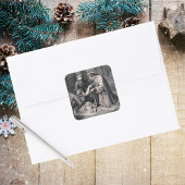 Geboorte van Christus Christelijke kerststal Vierkante Sticker