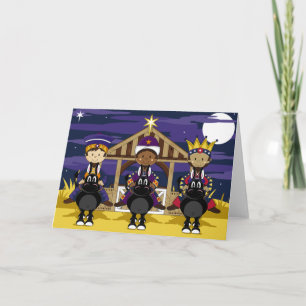 Geboorte van Christus Drie het Wenskaart van Feestdagen Kaart