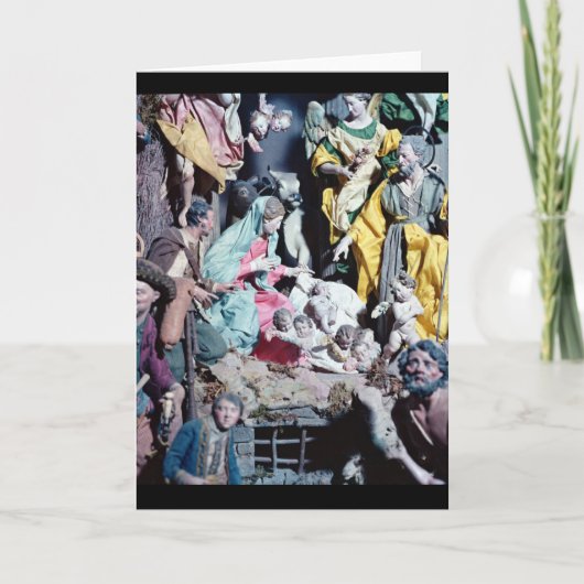 Geboorte van Christus, in Napels wordt gemaakt dat Feestdagen Kaart (Voorkant)