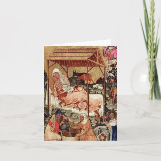 Geboorte van Christus = Meister von Hohenfurth Feestdagen Kaart (Voorkant)