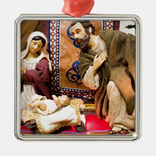 Geboorte van Christus Metalen Ornament (Voorkant)