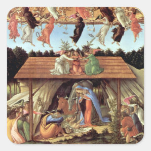 Geboorte van Christus, Mystieke Geboorte door Bott Vierkante Sticker