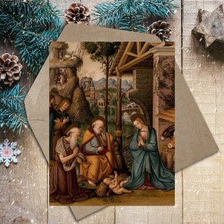 Geboorte van Christus Religieus Christelijk Kerstm Feestdagenkaart