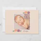 Geboorte van de Foto van het Meisje van het Baby Aankondiging (Achterkant)