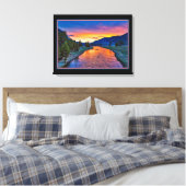 Geboorte van de zon op het rivierlandschap canvas  afdruk (Insitu (Slaapkamer))