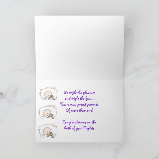 Geboorte van een drieling kaart (Binnen)