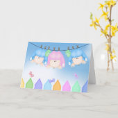 Geboorte van een drieling kaart (Gele Bloem)