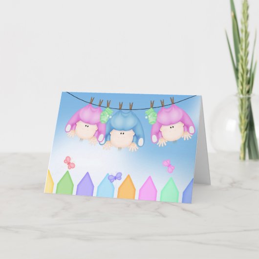 Geboorte van een drieling kaart (Voorkant)