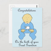 Geboorte van een kleinzoon Gefeliciteerd Briefkaart (Voorkant / Achterkant)