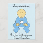 Geboorte van een kleinzoon Gefeliciteerd Briefkaart (Voorkant)