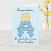 Geboorte van een kleinzoon Gefeliciteerd Kaart (Gele Bloem)