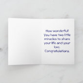 Geboorte van een tweeling gefeliciteerd kaart (Binnen)