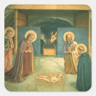 Geboorte van Fra Angelico Vierkante Sticker