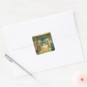 Geboorte van Fra Angelico Vierkante Sticker (Envelop)