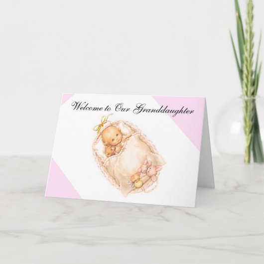 GEBOORTE VAN HET WENSKAART VAN DE KLEINDOCHTER KAART (Voorkant)