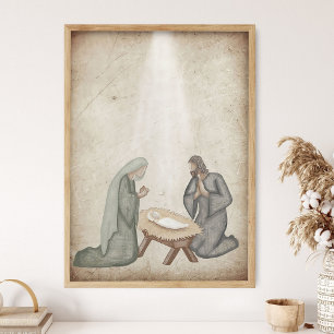 Geboorte van Jezus, Bijbel Muurkunst, Bijbelverhal Poster