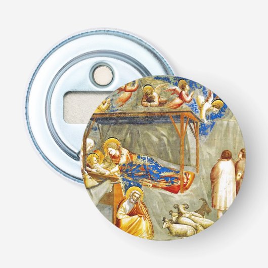 Geboorte van Jezus Button Flesopener (Voorkant)