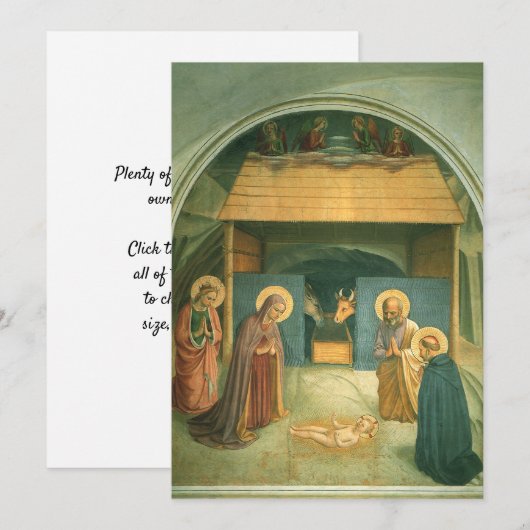 Geboorte van Jezus door Fra Angelico Kaart (Voorkant / Achterkant)