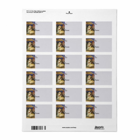  geboorte van Jezus Gift Label (Full Sheet)