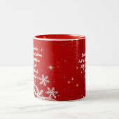 Geboorte van Jezus Kerstmis Rood/Wit Mok Kunst (Center)