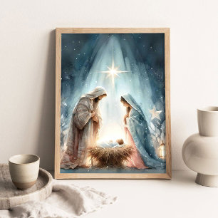 Geboorte van Jezus Kunst, Kerststal Schilderij, St Poster