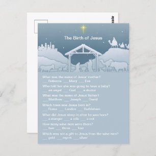 Geboorte van Jezus Leuke Kerstmis Trivia Briefkaart