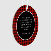 Geboorte van Jezus Rode Gingham Acryl Ornament (voorkant)