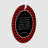 Geboorte van Jezus Rode Gingham Acryl Ornament (voorkant)