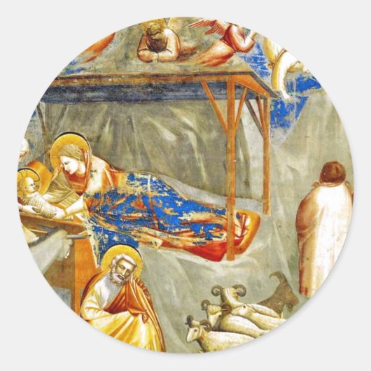 Geboorte van Jezus Ronde Sticker (Voorkant)