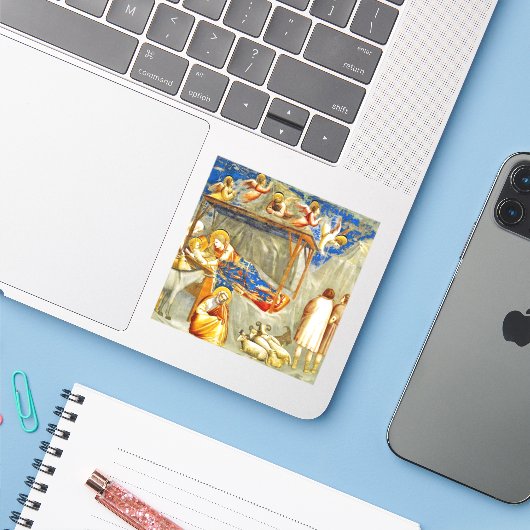 Geboorte van Jezus Sticker (Laptop met iPhone)