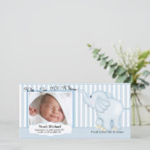 Geboorte van lieve babyjongen Olifant Aankondiging (Staand voorkant)