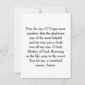 Geboorte van Maria Kaart (Achterkant)