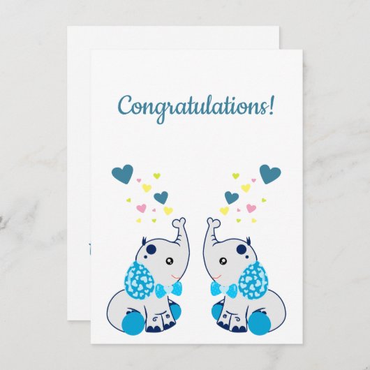 geboorte van Twins, gefeliciteerd (Voorkant / Achterkant)