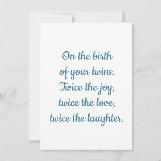 geboorte van Twins, gefeliciteerd (Achterkant)