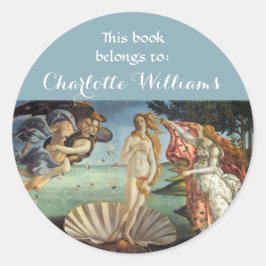 Geboorte van Venus door Sandro Botticelli boekenle Ronde Sticker
