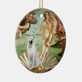 Geboorte van Venus-Witte Duitse Herder Keramisch Ornament (Rechts)
