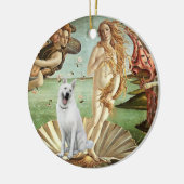 Geboorte van Venus-Witte Duitse Herder Keramisch Ornament (Links)