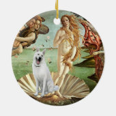 Geboorte van Venus-Witte Duitse Herder Keramisch Ornament (Achterkant)