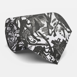 Geboorte van Wolven – Expressionistische Noir Stropdas