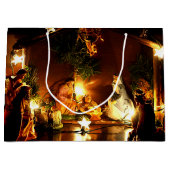 Geboorte versierd kerstcadeau tas groot cadeauzakje (Voorkant)