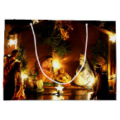 Geboorte versierd kerstcadeau tas groot cadeauzakje (Achterkant)